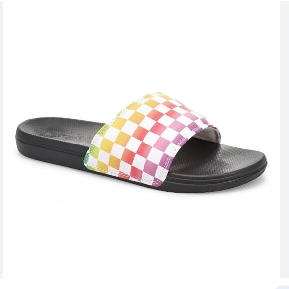 VGC Vans Range Slide-On Slide Sandals - Multi/Black - Size 4 - Picture 1 of 5